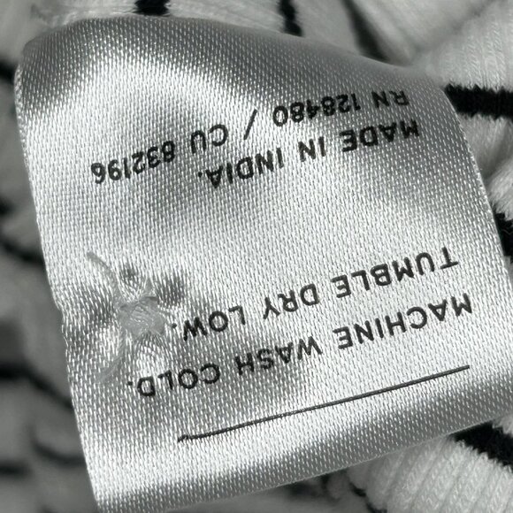 Pact Shirt Womens Small White Black Stripe Henley Ribbed Organic Cotton Top - Picture 8 of 11